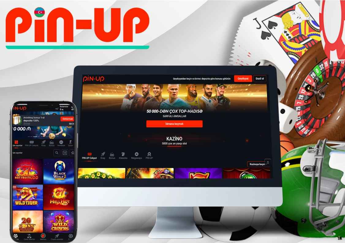 Pin-Up saytının kompüter və mobil versiyasında oyunlar və bonuslar görüntülənir