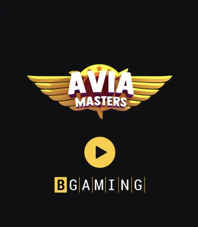 Game logo and play button with dark background